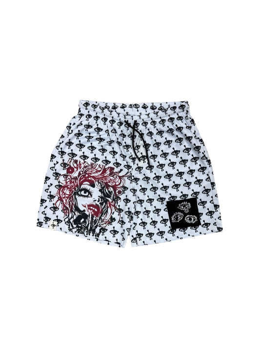 Red Lips Mesh Shorts