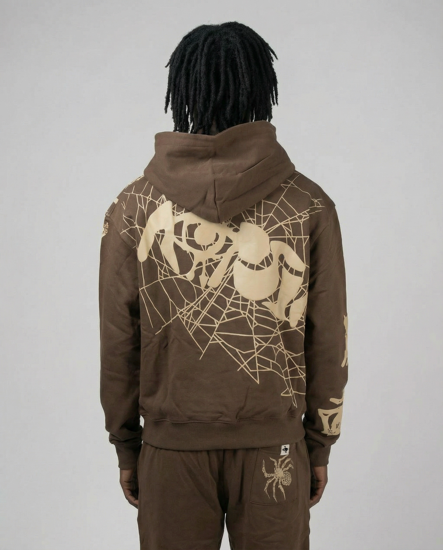 Spider Hoodie Brown & Cream